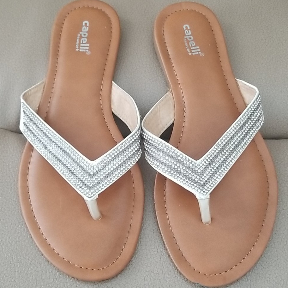 Cappelli Crystal Embellished Flip Flops